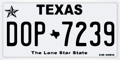 TX license plate DOP7239
