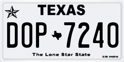 TX license plate DOP7240