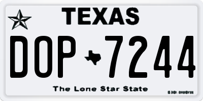 TX license plate DOP7244