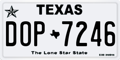 TX license plate DOP7246