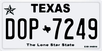 TX license plate DOP7249
