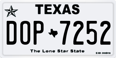 TX license plate DOP7252