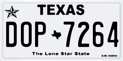 TX license plate DOP7264