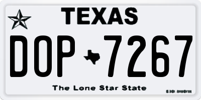 TX license plate DOP7267