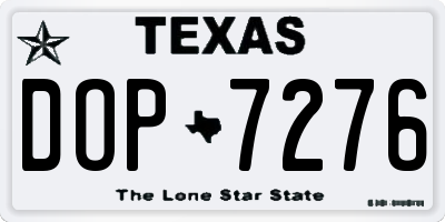 TX license plate DOP7276