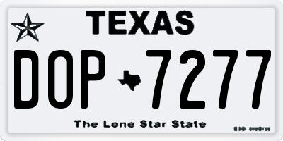 TX license plate DOP7277