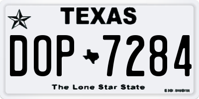 TX license plate DOP7284