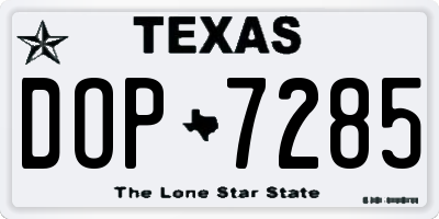 TX license plate DOP7285