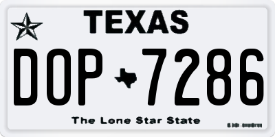 TX license plate DOP7286