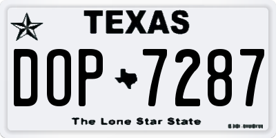 TX license plate DOP7287