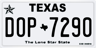 TX license plate DOP7290