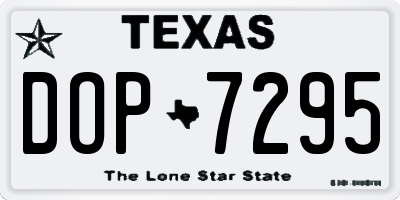 TX license plate DOP7295
