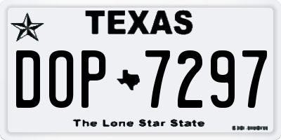 TX license plate DOP7297