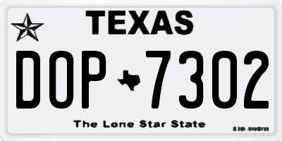 TX license plate DOP7302