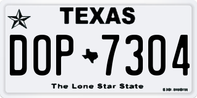 TX license plate DOP7304