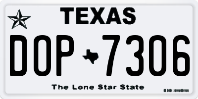 TX license plate DOP7306