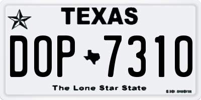 TX license plate DOP7310