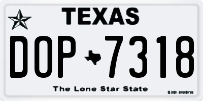 TX license plate DOP7318