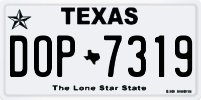TX license plate DOP7319