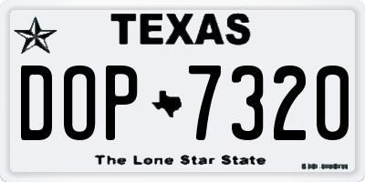 TX license plate DOP7320