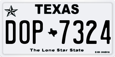 TX license plate DOP7324