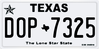 TX license plate DOP7325