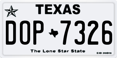 TX license plate DOP7326