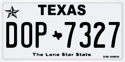 TX license plate DOP7327