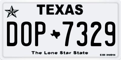 TX license plate DOP7329