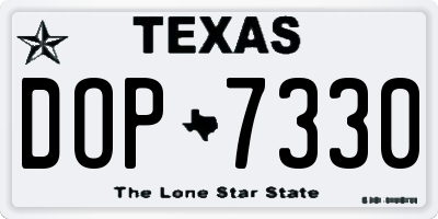 TX license plate DOP7330