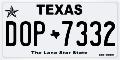 TX license plate DOP7332
