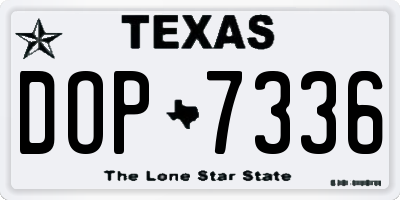 TX license plate DOP7336