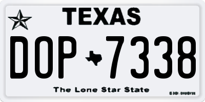 TX license plate DOP7338