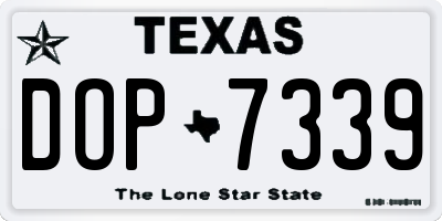TX license plate DOP7339