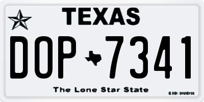 TX license plate DOP7341