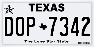 TX license plate DOP7342