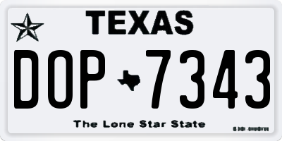 TX license plate DOP7343