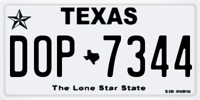 TX license plate DOP7344