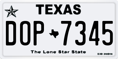 TX license plate DOP7345
