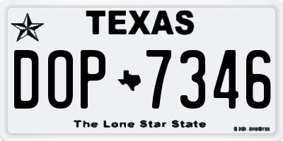 TX license plate DOP7346