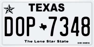 TX license plate DOP7348