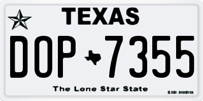 TX license plate DOP7355