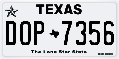 TX license plate DOP7356