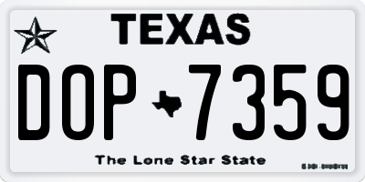 TX license plate DOP7359