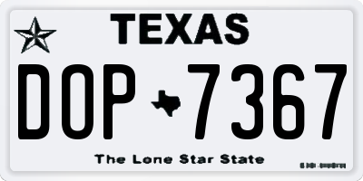 TX license plate DOP7367
