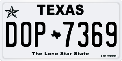 TX license plate DOP7369