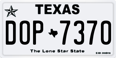 TX license plate DOP7370