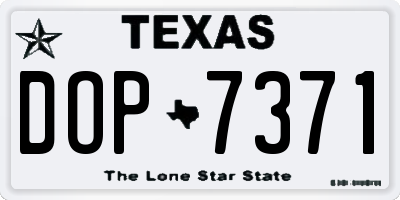 TX license plate DOP7371