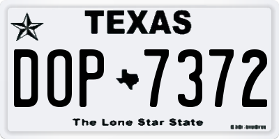 TX license plate DOP7372