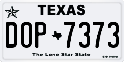 TX license plate DOP7373